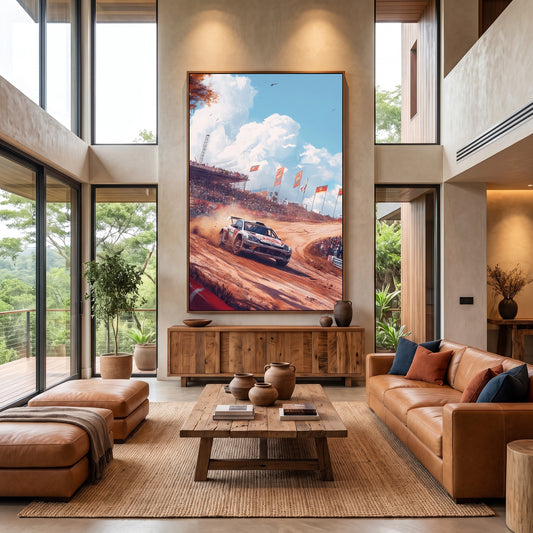 Extreme Dirt Track Rally Racing Wall Art – 80x140 cm