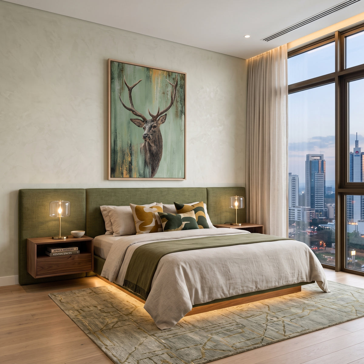 Majestic Stag Forest Wall Art - 80CM BY 60 CM