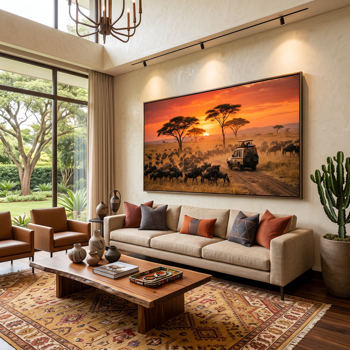 African Safari Sunset Wall Art – 100cm x150 cm
