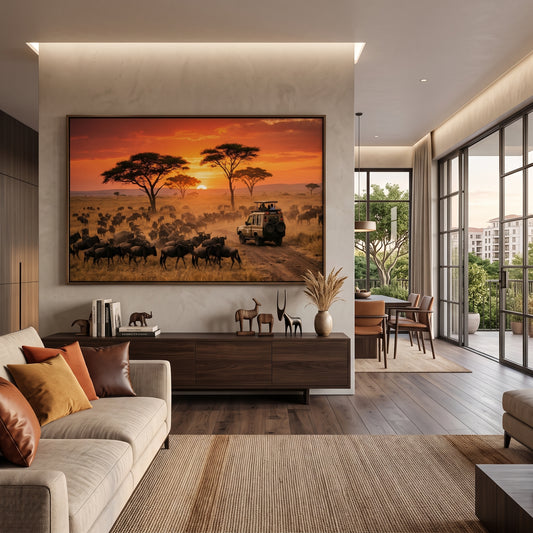 African Safari Sunset Wall Art – 100cm x150 cm
