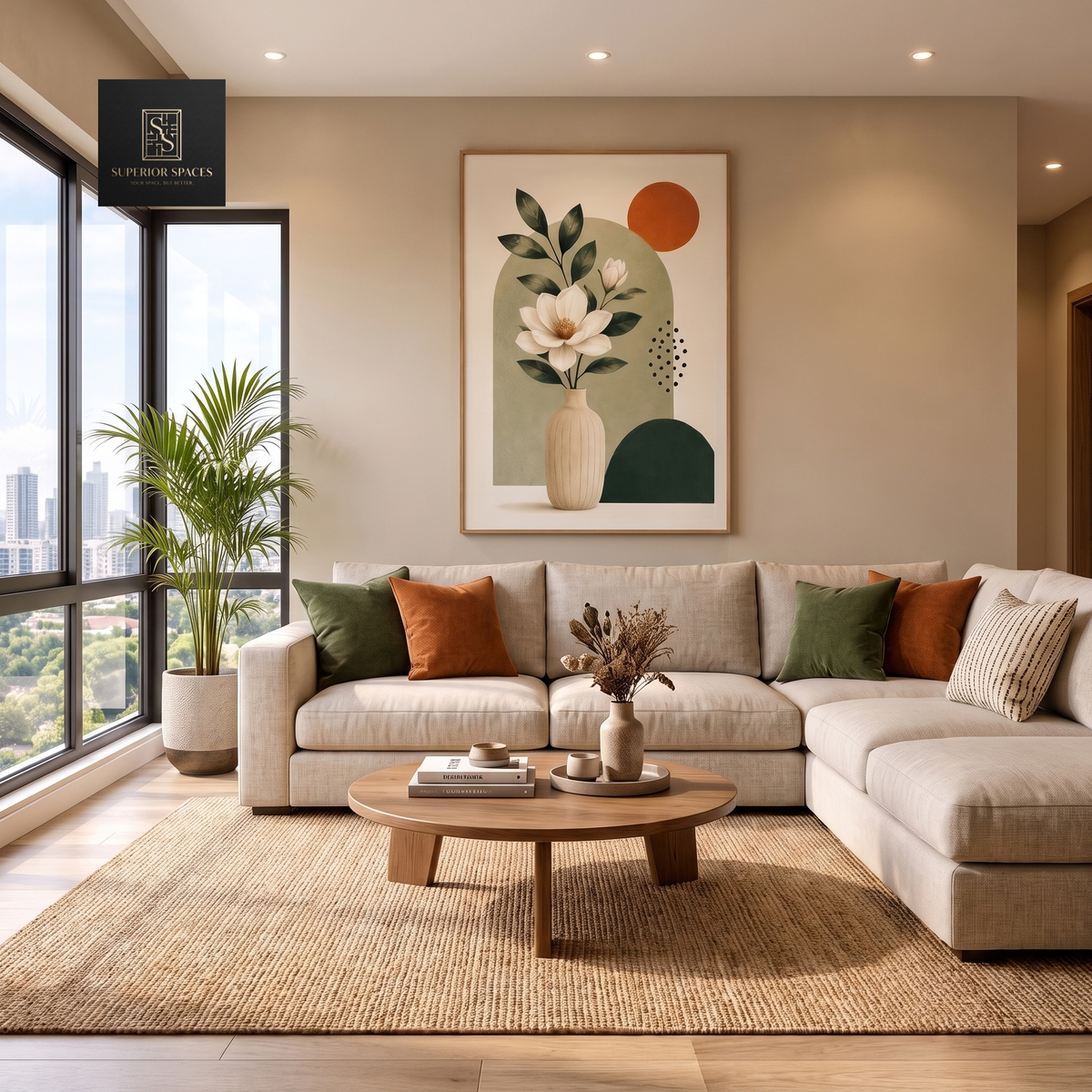 Japandi Magnolia Vase Wall Art - 80cm x120 cm