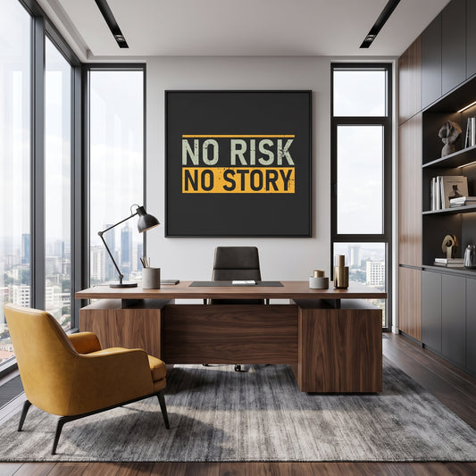 No Risk No Story Wall Art – 100cm x100 cm