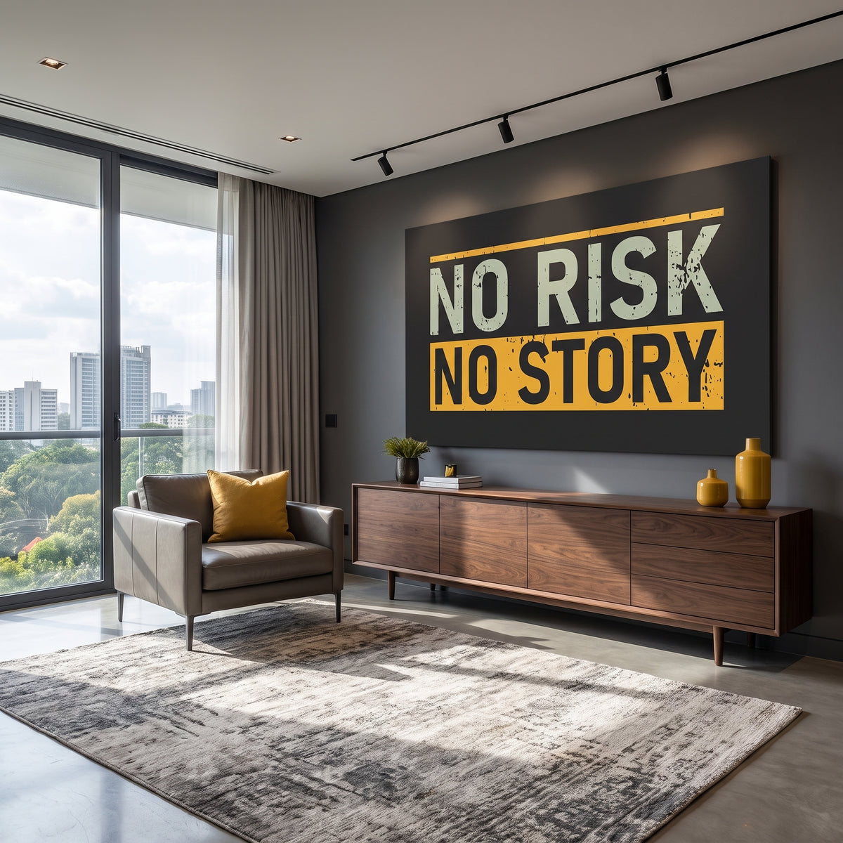 No Risk No Story Wall Art – 100cm x100 cm