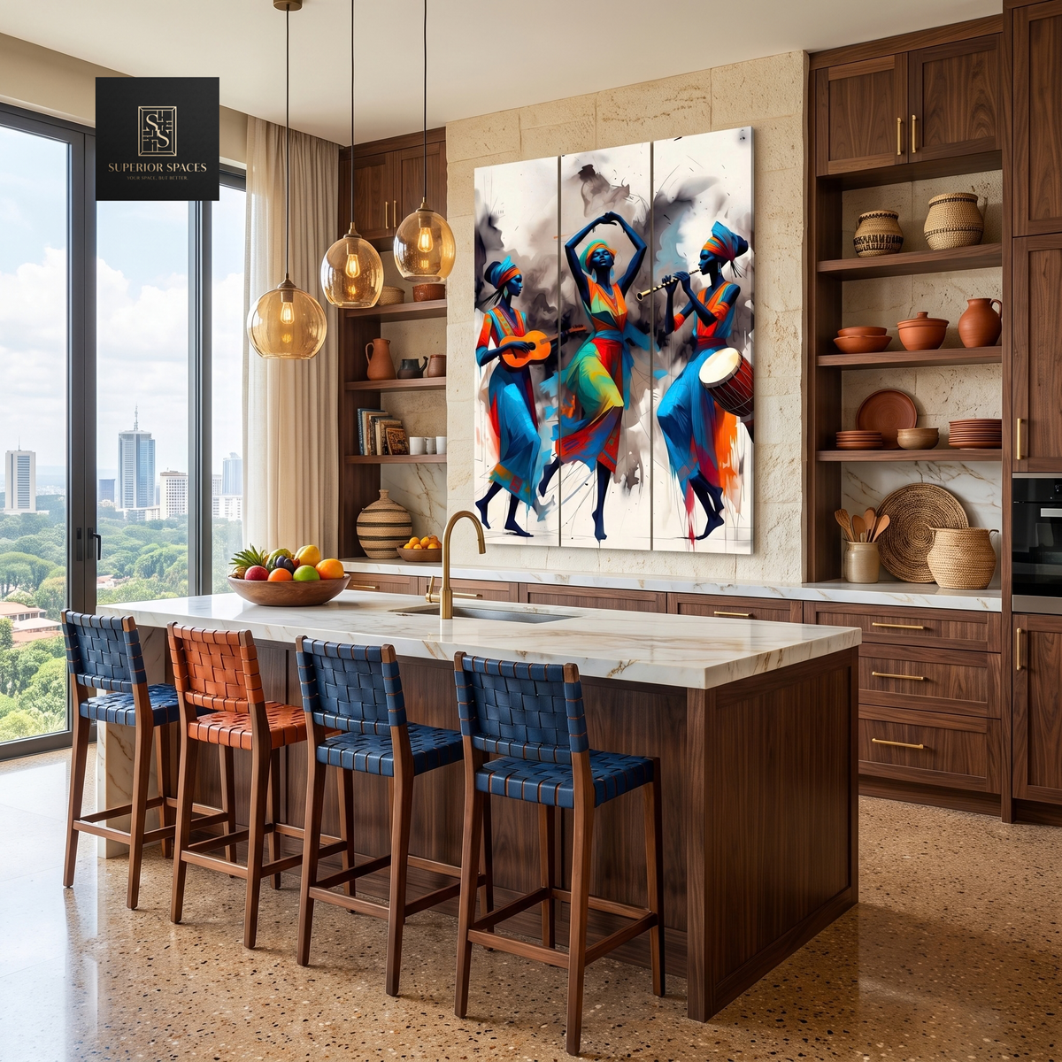 Rhythm of the Heritage Triptych Wall Art - 120x180 cm